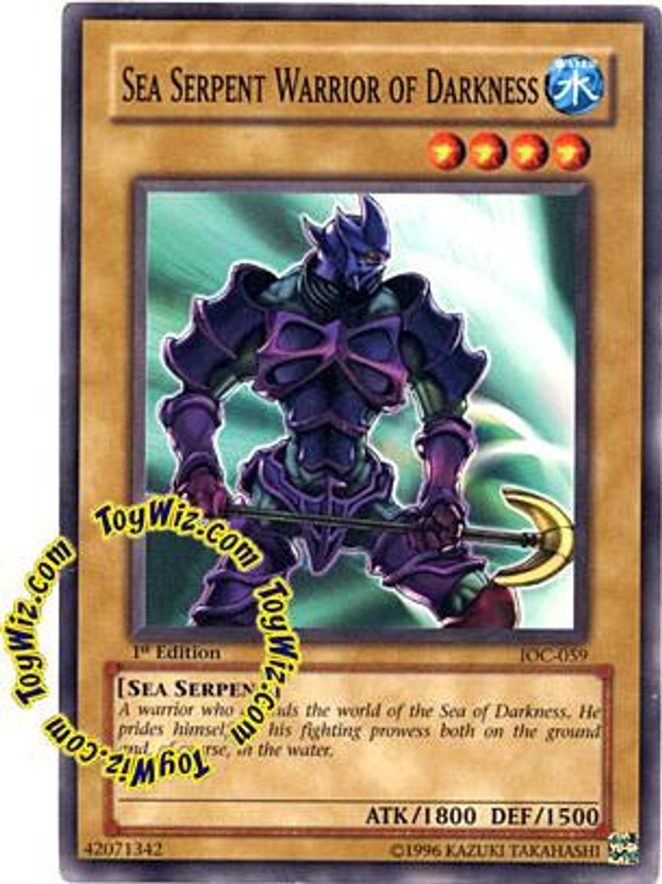 YuGiOh Invasion of Chaos Common Sea Serpent Warrior of Darkness IOC-059