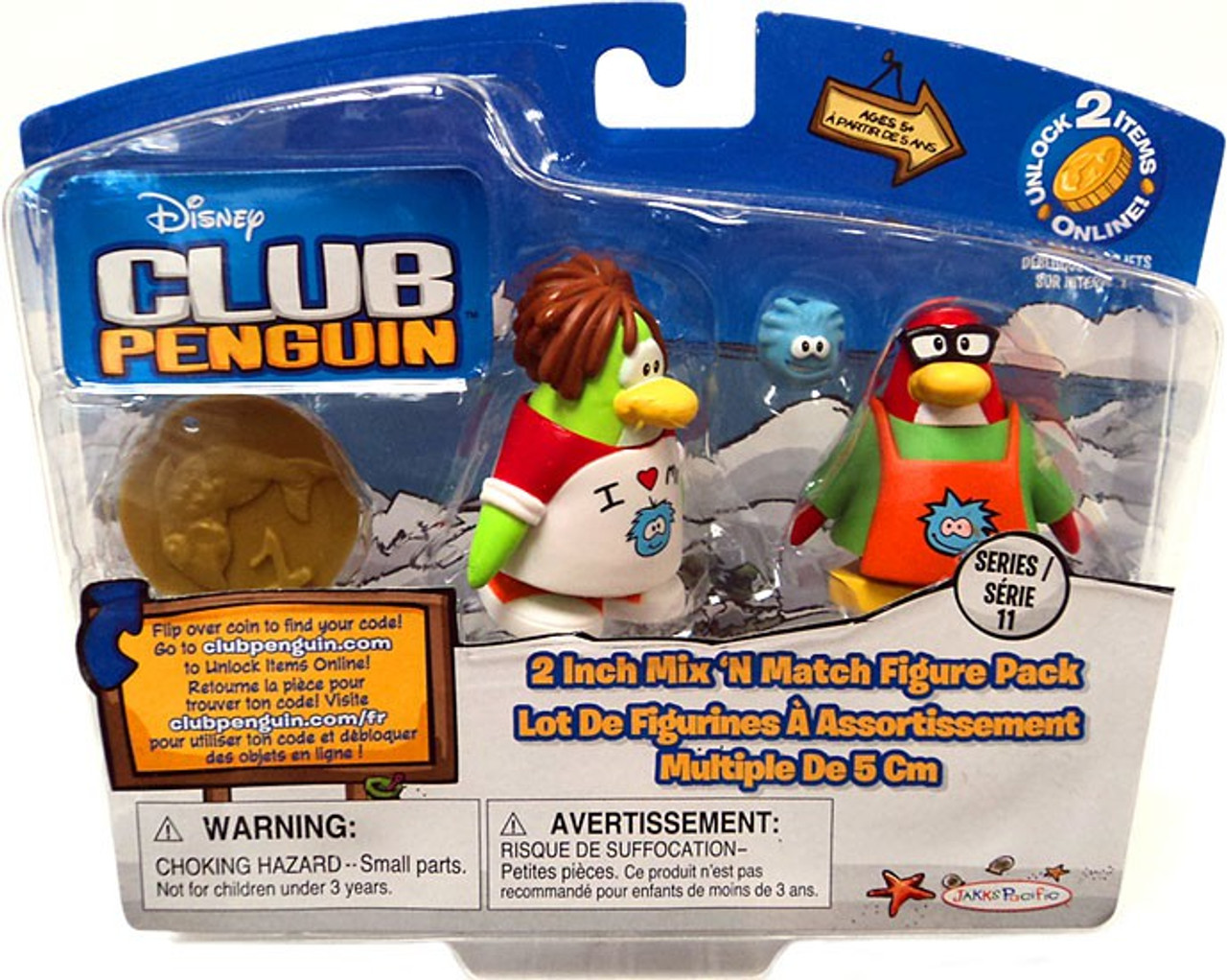 Club Penguin Mix 'N Match Series 11 I Love My Puffle T-Shirt & Puffle Apron Mini Figure Set