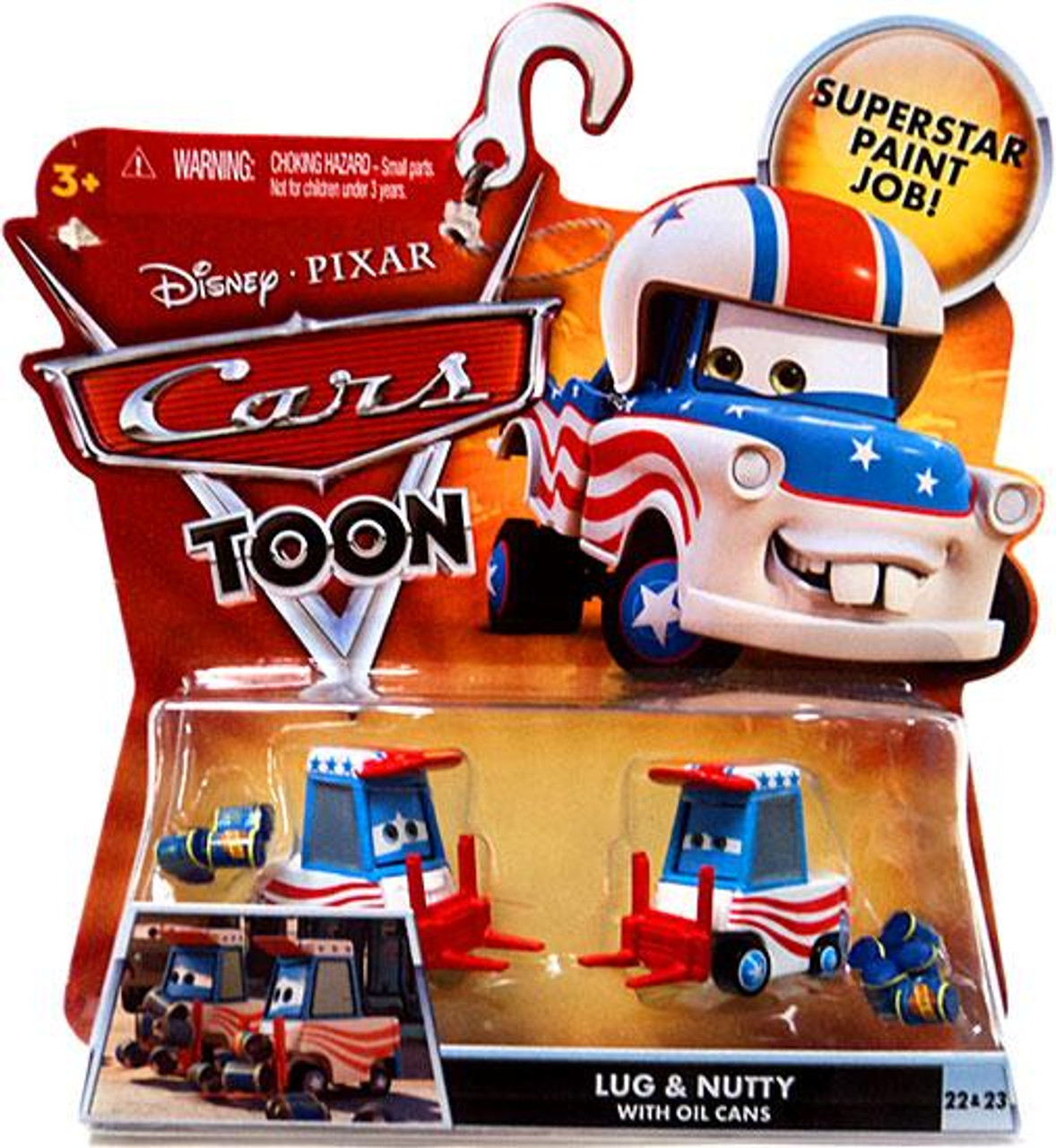 Disney Cars Cars Toon Main Series Lug & Nutty with Oil Cans Diecast Car #22 & 23