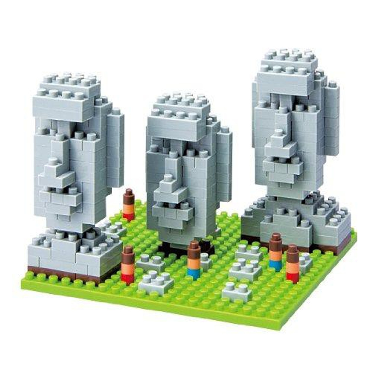 Nanoblock Micro-Sized Building Block Moai Statues on Easter Island Figure Set