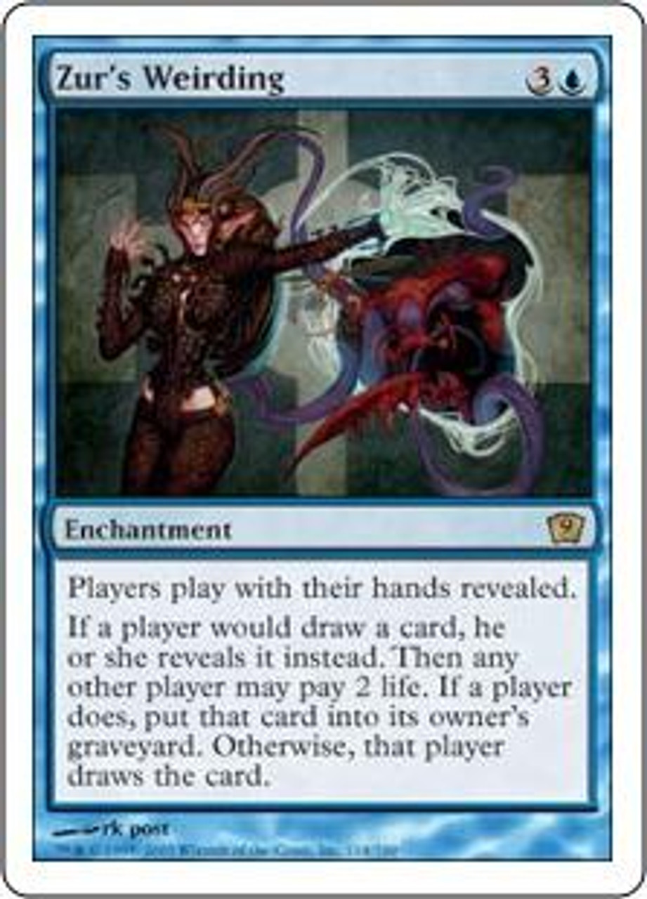 MtG 9th Edition Rare Zur's Weirding #114