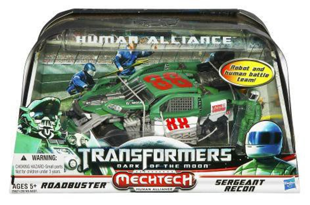Transformers Dark of the Moon Mechtech Human Alliance Roadbuster with Sergeant Recon Action Figure Set