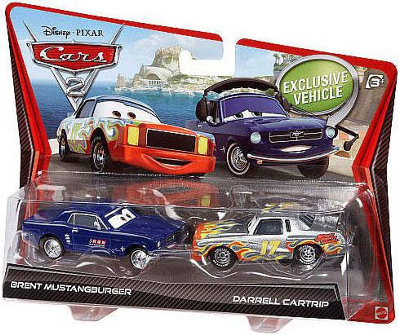 Disney Cars Cars 2 Brent Mustangburger & Darrel Cartrip Diecast Car 2-Pack