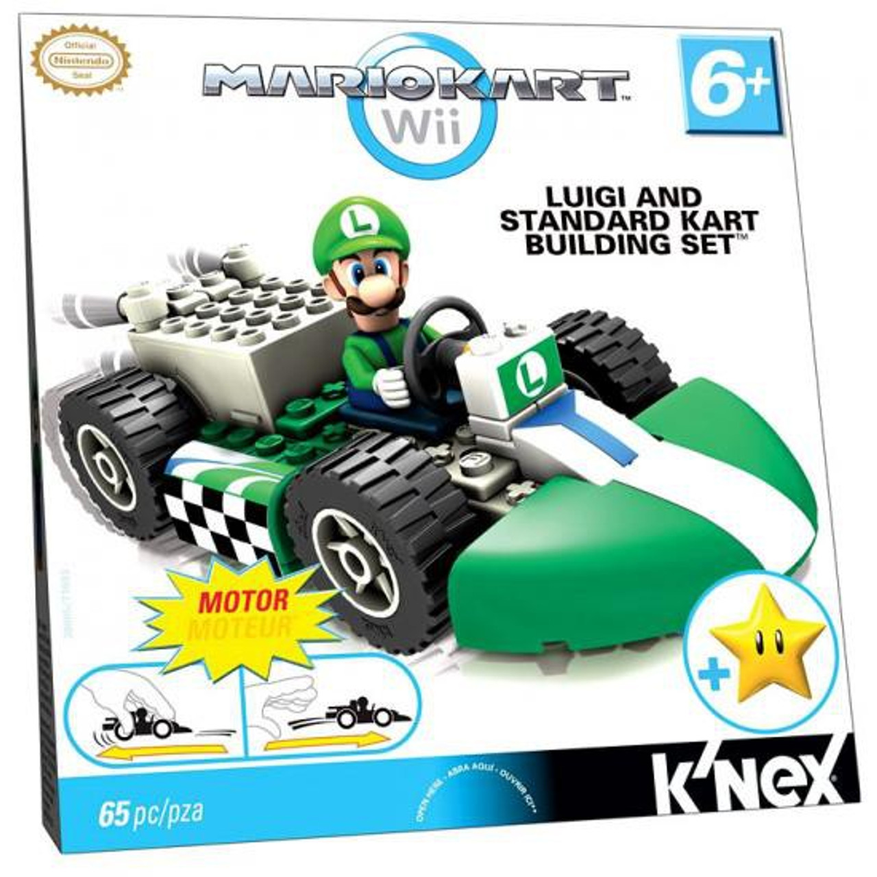 K'NEX Super Mario Mario Kart Wii Luigi & Standard Kart Set #38005