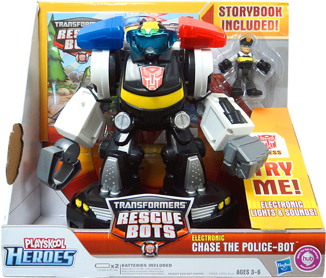 Transformers Rescue Bots Playskool Heroes Electronic Chase The Police-Bot Action Figure