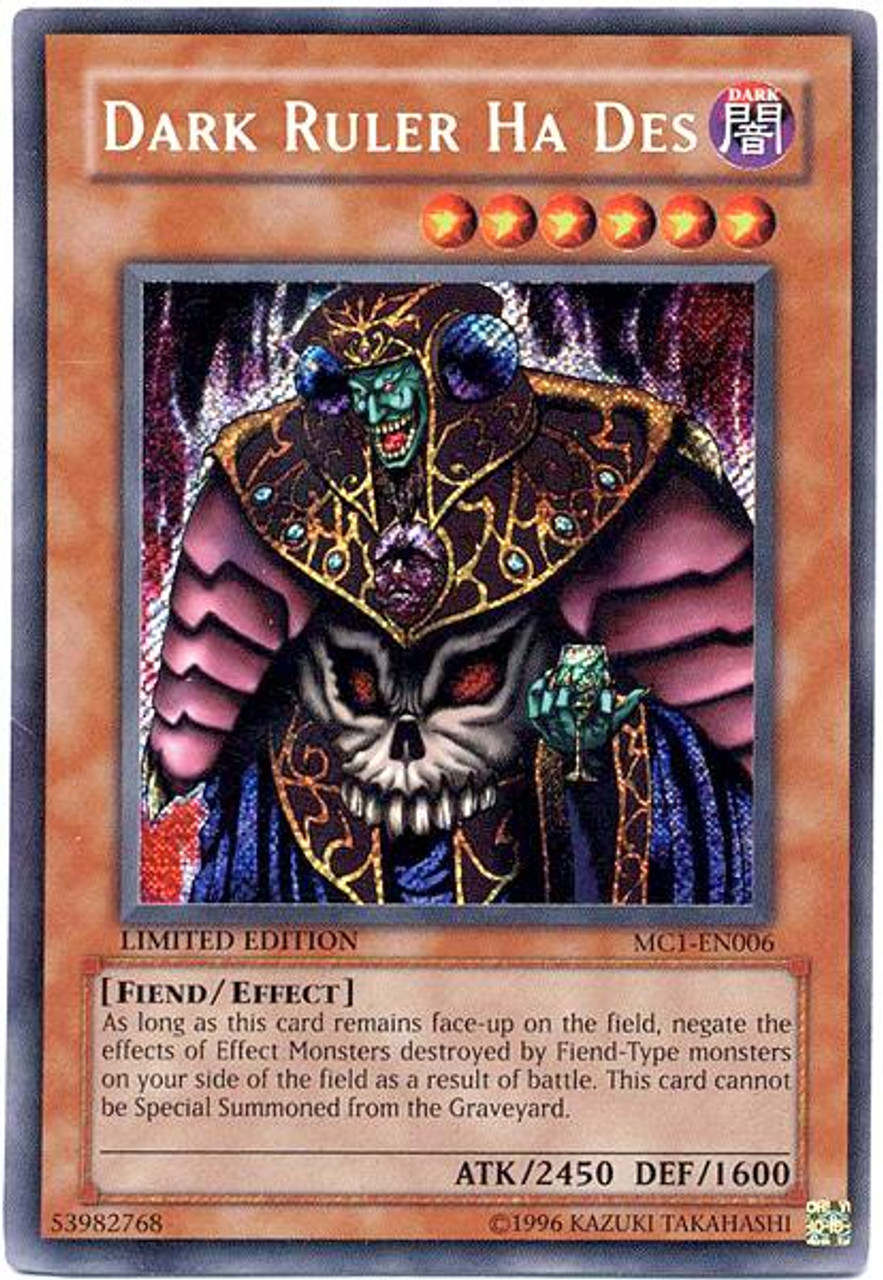 YuGiOh Master Collection 1 Secret Rare Dark Ruler Ha Des MC1-EN006