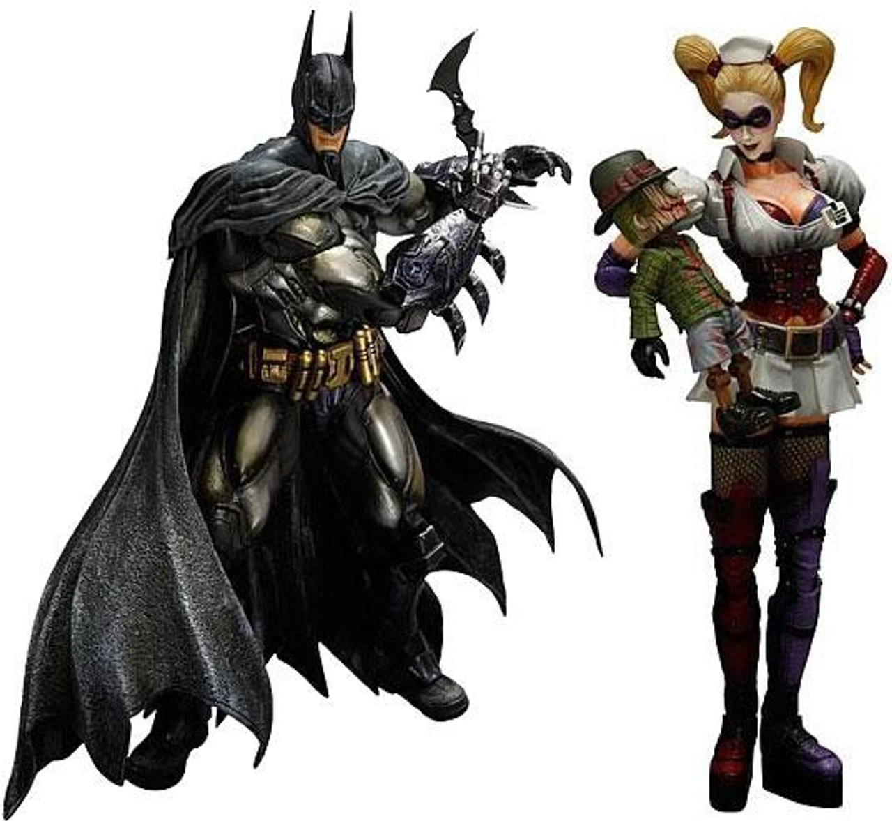 Arkham Asylum Play Arts Kai Armored Batman & Harley Quinn Action Figures