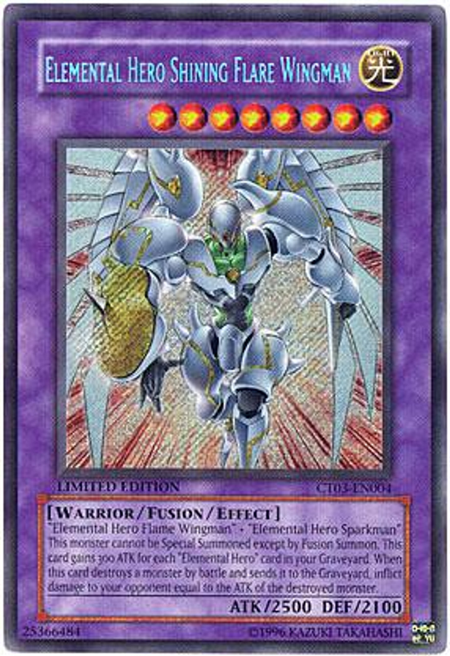 YuGiOh 2006 Collector Tin Secret Rare Elemental Hero Shining Flare Wingman CT03-EN004