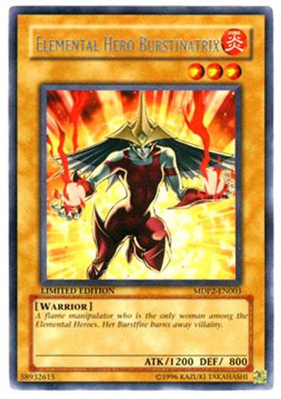 YuGiOh McDonald's Limited Edition Series 2 Rare Elemental Hero Burstinatrix MDP2-EN003
