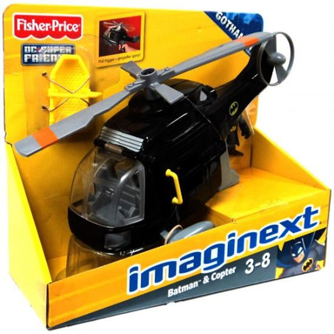 Fisher Price DC Super Friends Gotham City Imaginext Batman & Copter Exclusive 3-Inch Figure Set