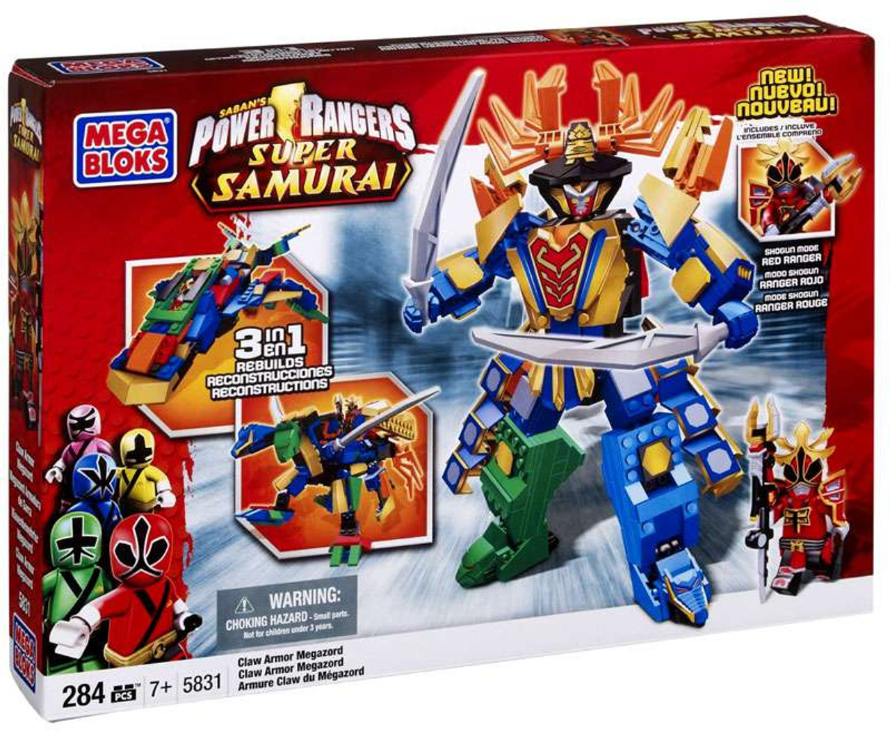 Mega Bloks Power Rangers Super Samurai Claw Armor Megazord Set #5831