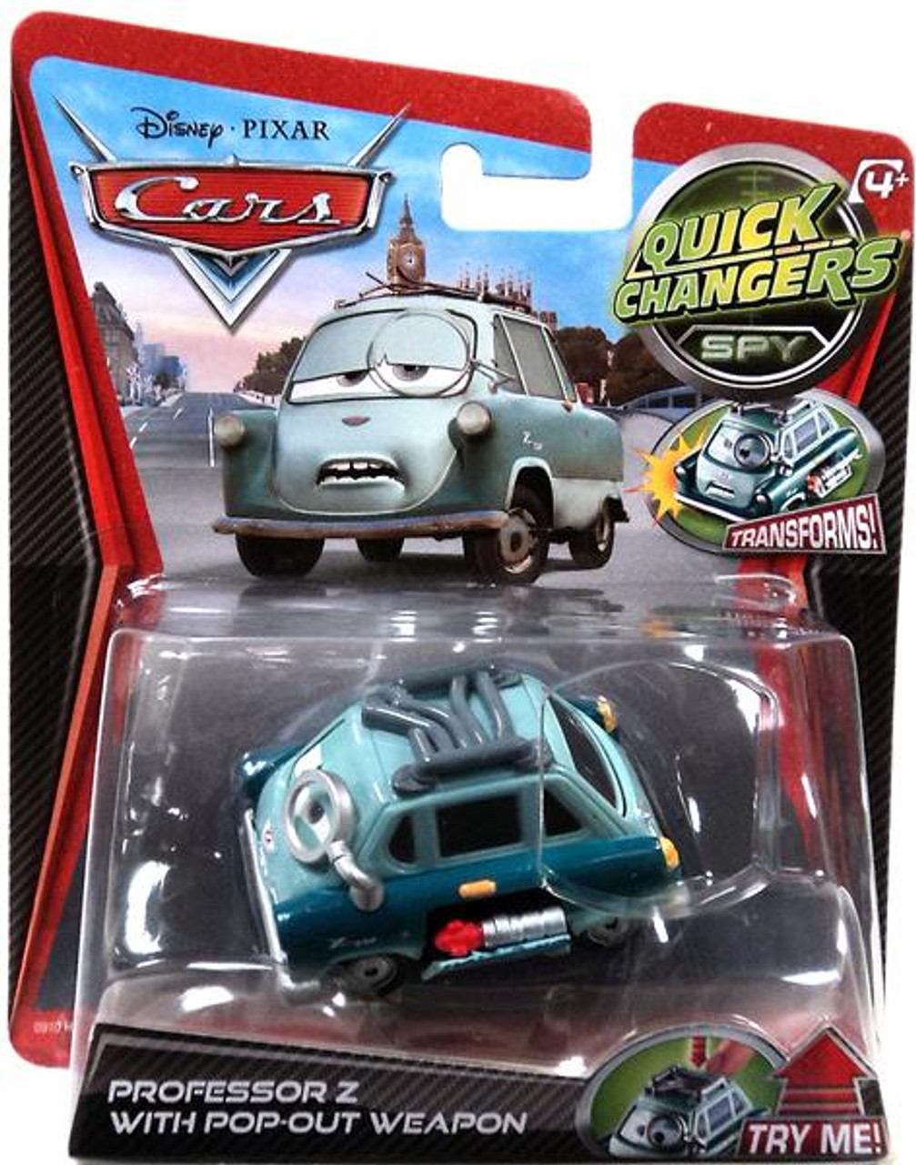 Disney Cars Quick Changers Spy Professor Z with Pop-Out Weapon Diecast Car