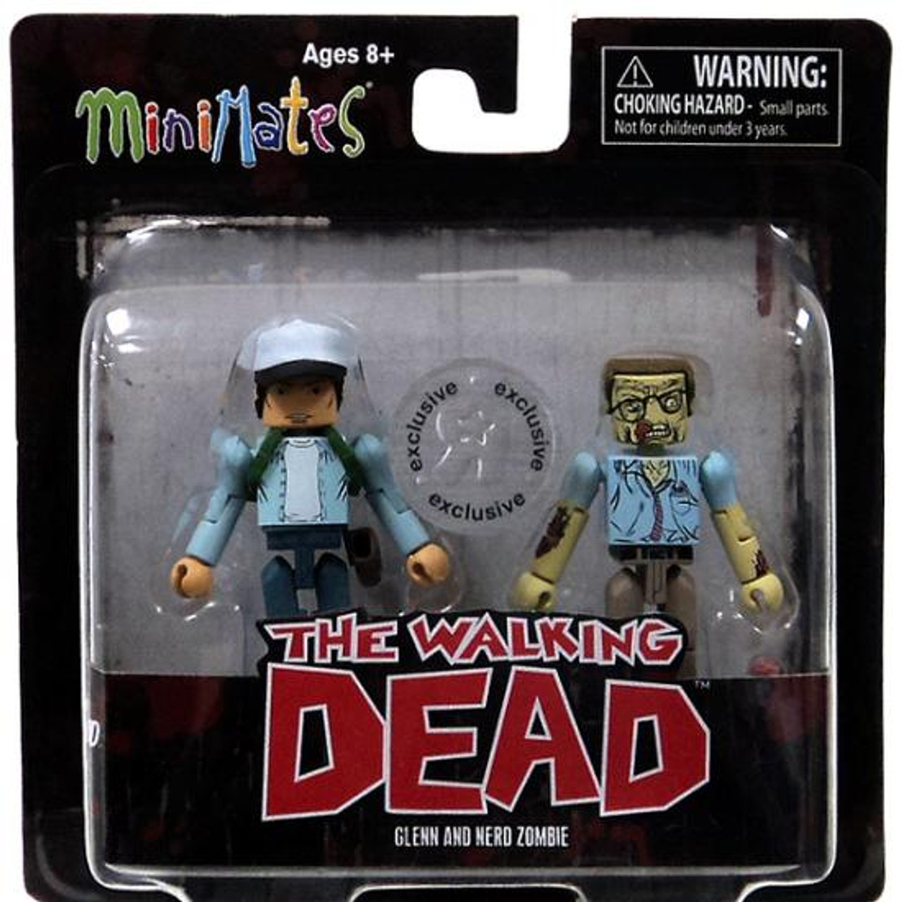 The Walking Dead Minimates Exclusives Glenn & Nerd Zombie Exclusive Minifigure 2-Pack