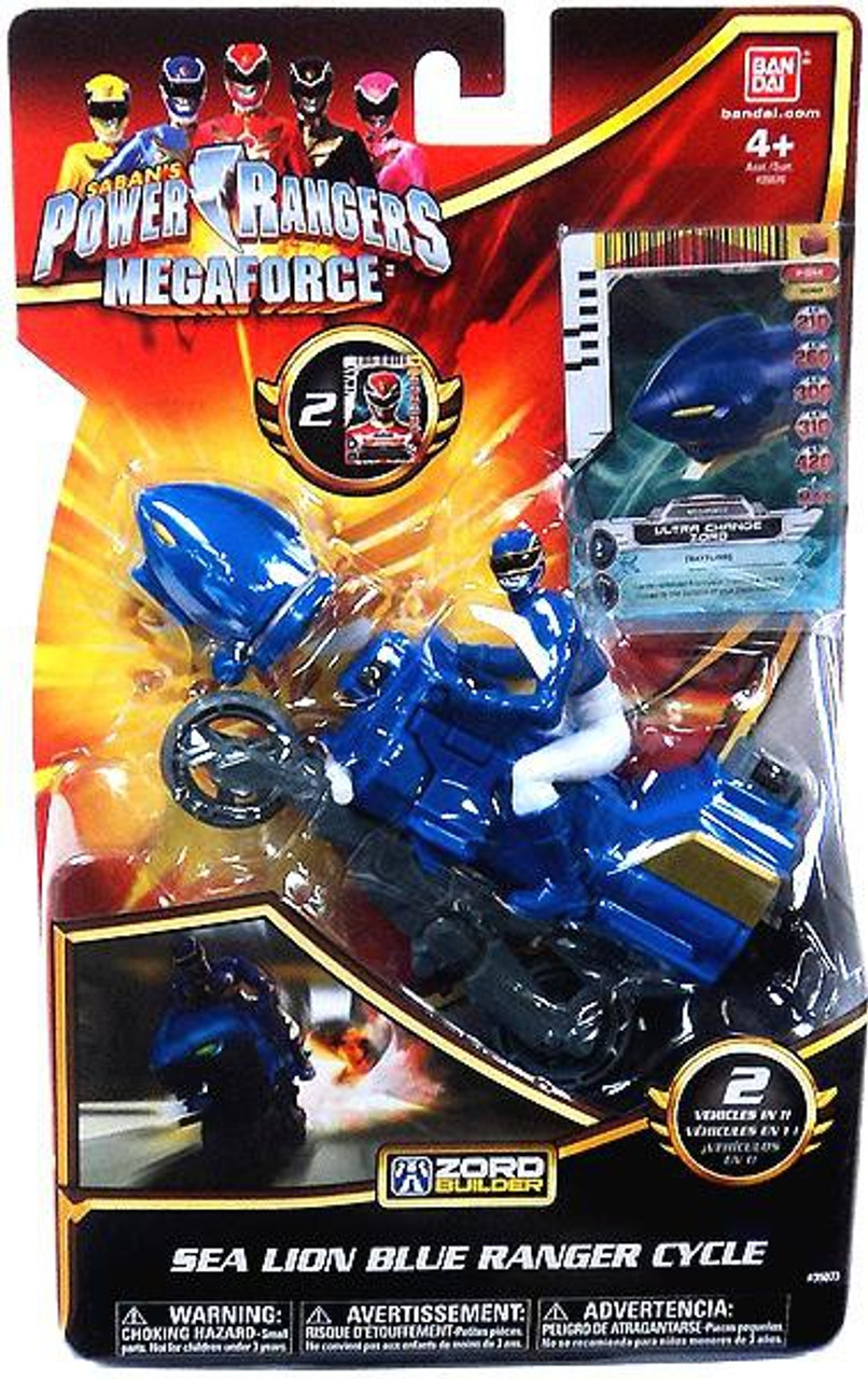 Power Rangers Megaforce Zord Builder Seal Lion Blue Ranger Cycle Action Figure