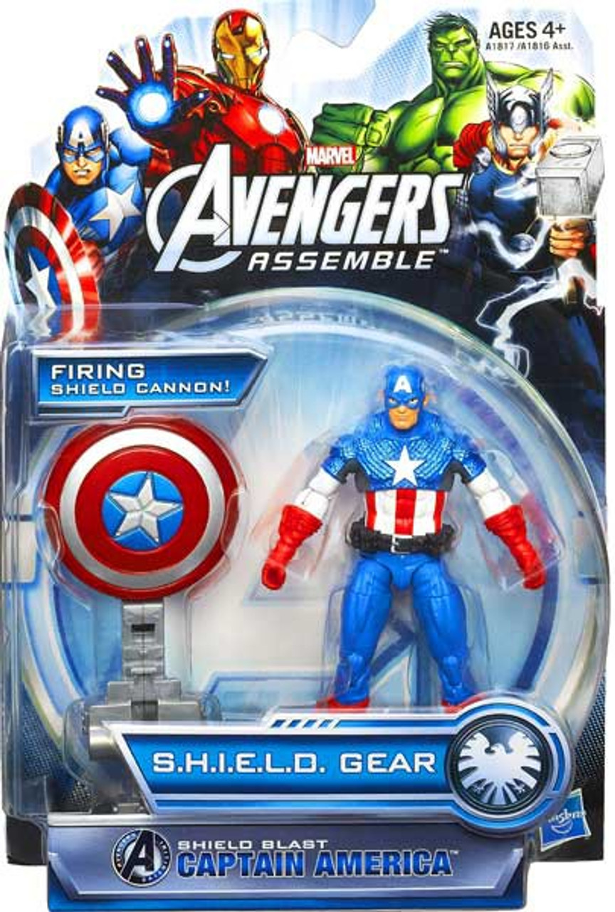 Marvel Avengers Assemble SHIELD Gear Shield Blast Captain America Action Figure