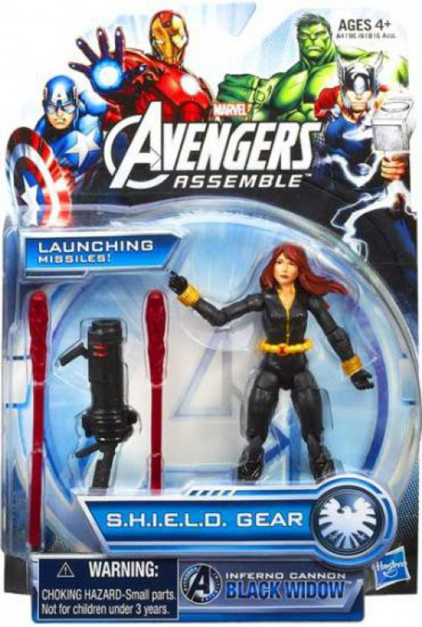 Marvel Avengers Assemble SHIELD Gear Inferno Cannon Black Widow Action Figure