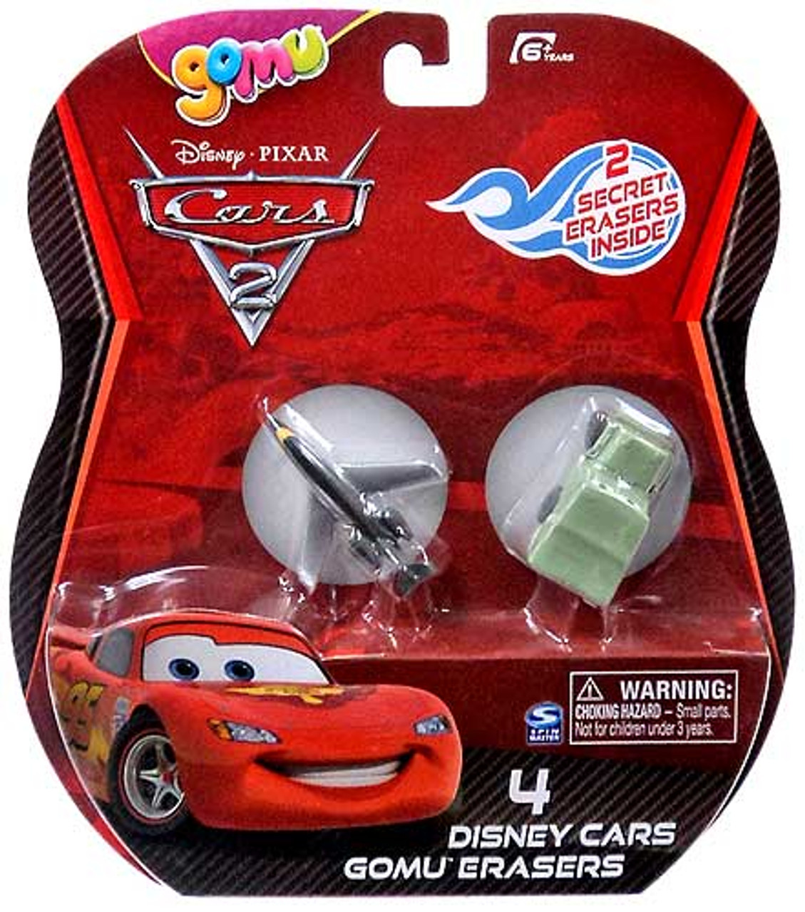 Disney Cars Cars 2 Gomu Siddeley & Sarge Gomu Erasers 4-Pack