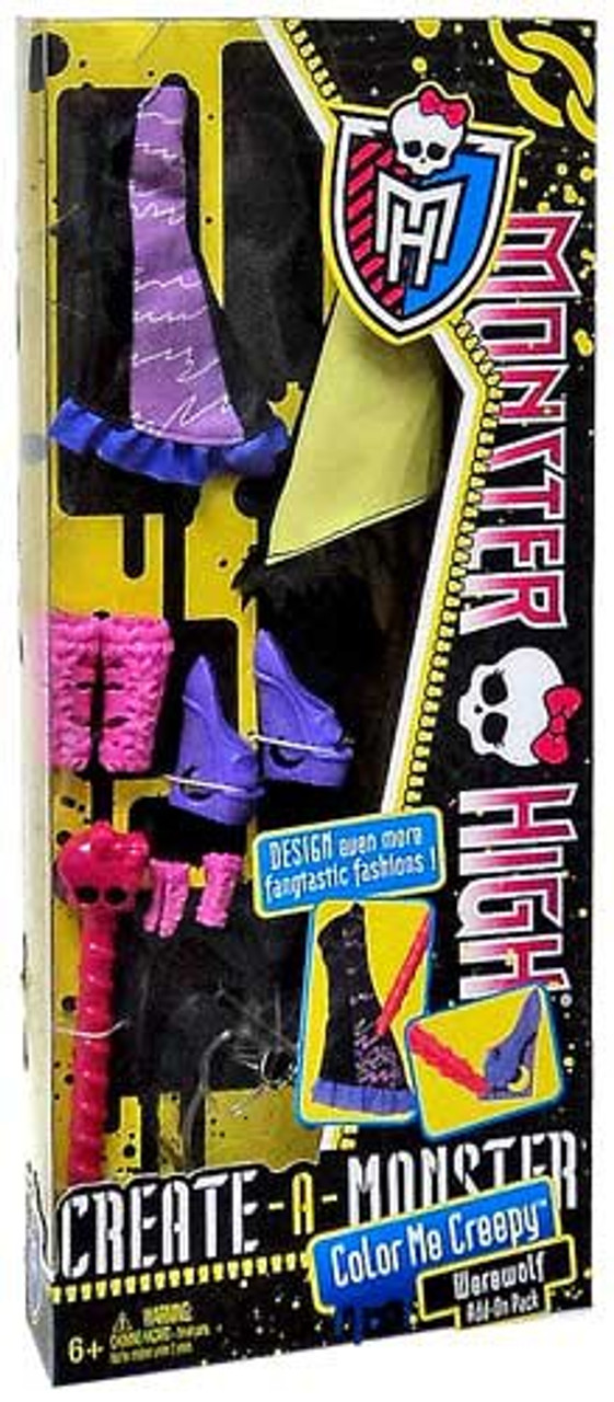 Monster High Create-A-Monster Color Me Creepy Werewolf Add-On Pack 10.5-Inch