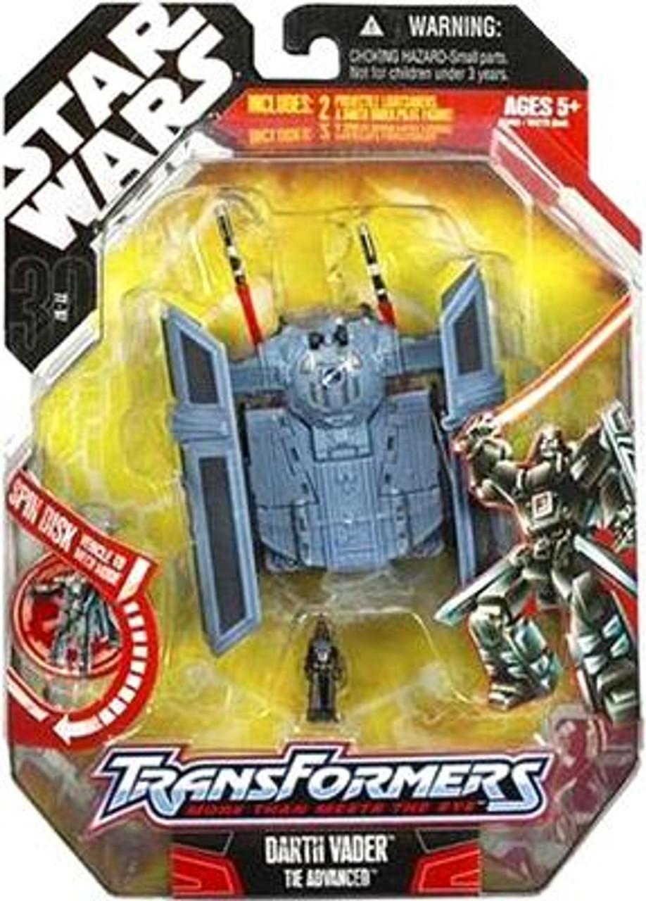 Star Wars A New Hope Transformers 2007 Darth Vader to TIE Advanced Action Figure