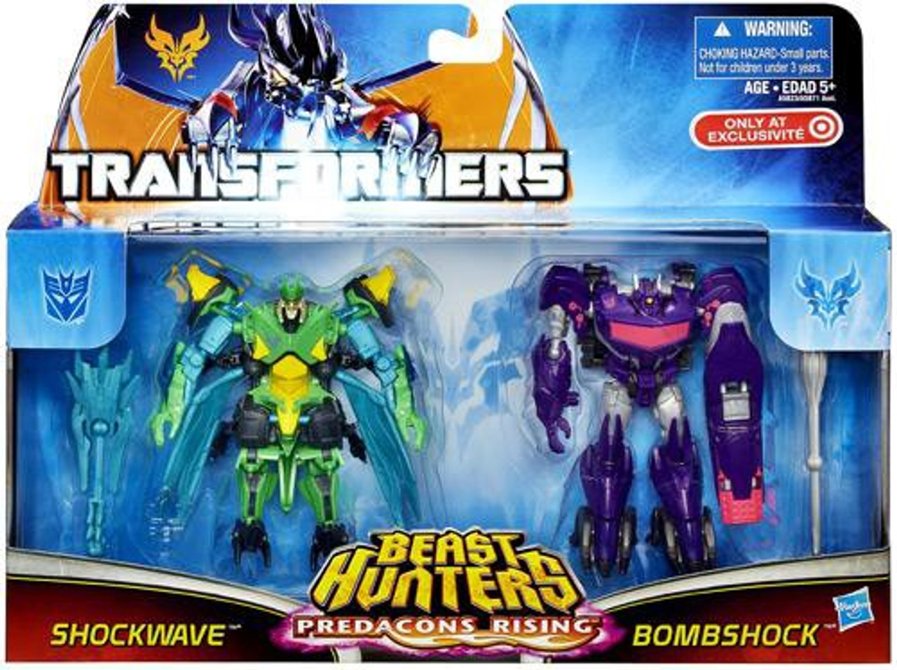 Transformers Prime Beast Hunters Predacons Rising Bombshock & Shockwave Exclusive Action Figure 2-Pack