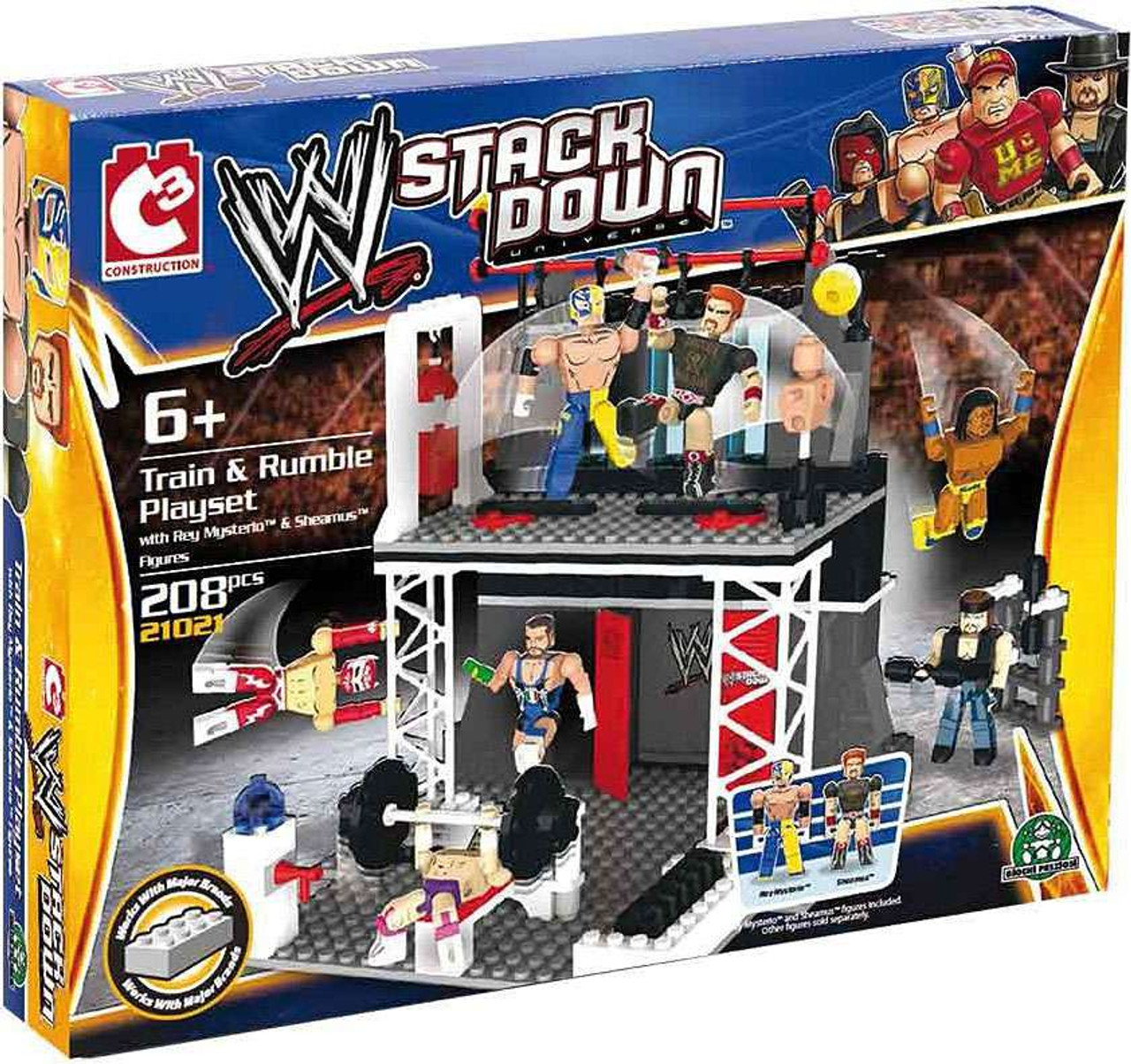WWE Wrestling C3 Construction WWE StackDown Train & Rumble Playset Set #21021