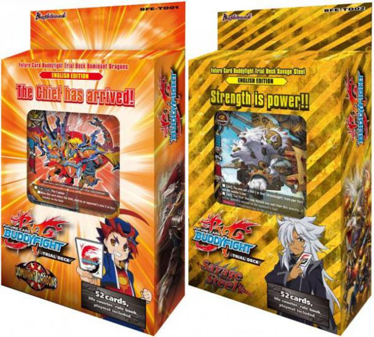 Future Card BuddyFight Set of Both Dominant Dragons & Savage Steels Trial Decks