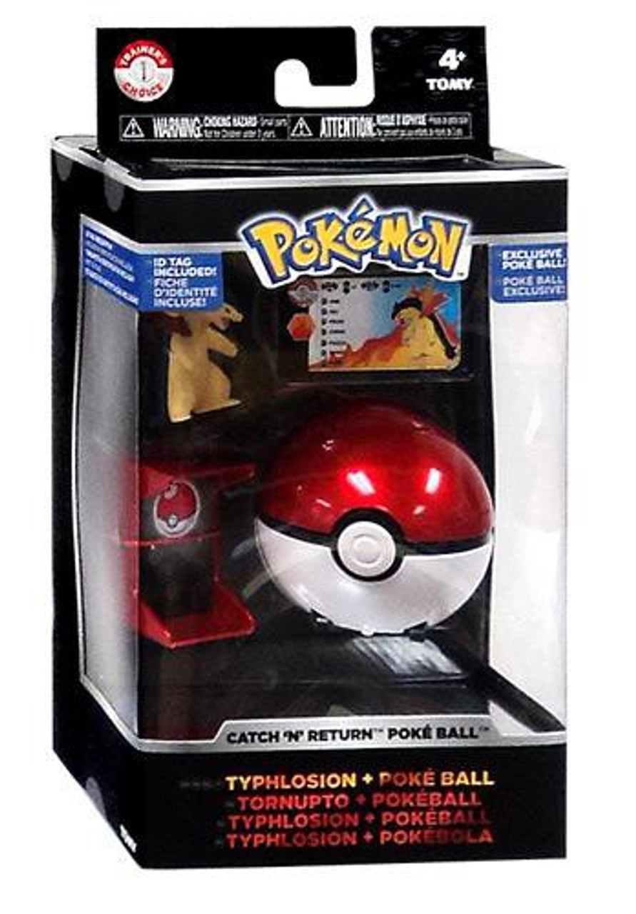 Pokemon Catch n Return Pokeball Typhlosion & Poke Ball Trainer's Choice Figure