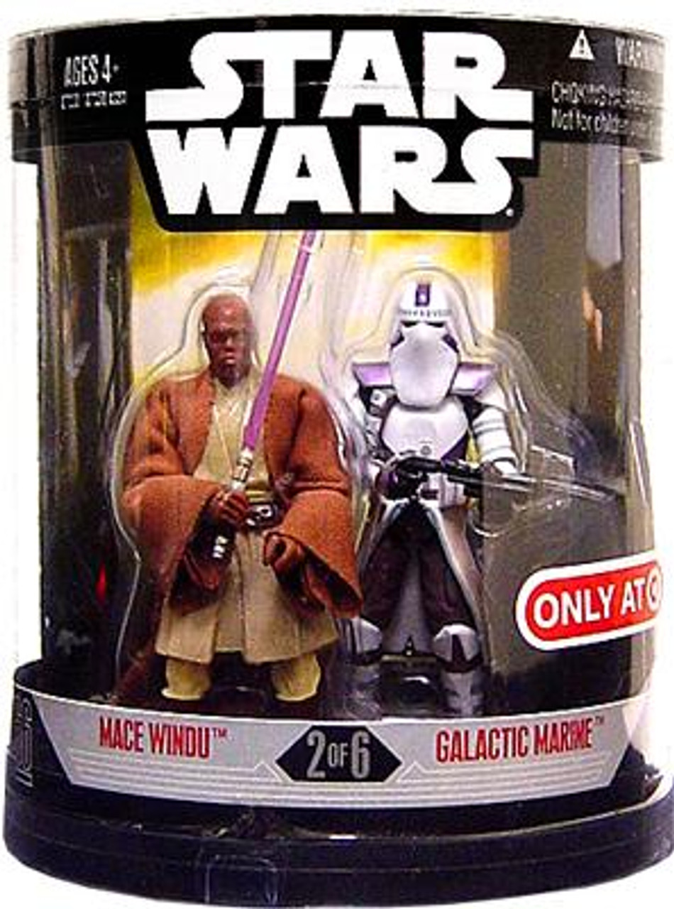 Star Wars Revenge of the Sith Order 66 2007 Mace Windu & Galactic Marine Exclusive Action Figure 2-Pack #2 of 6