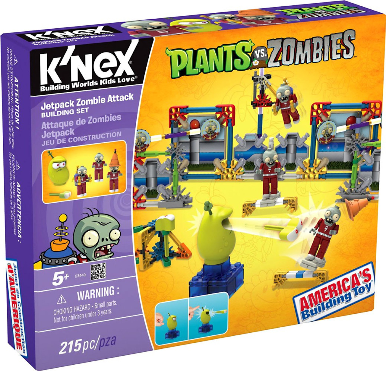 KNEX Plants Vs Zombies Jetpack Zombie Attack Set 53440 ToyWiz   Plants Vs Zombies K Nex Set Jetpack Zombie Pre Order Ships August 31  75705.1461306474 