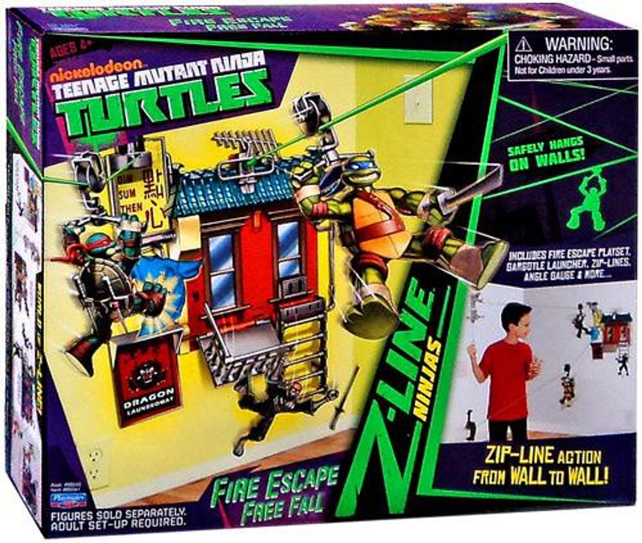 Teenage Mutant Ninja Turtles Nickelodeon Fire Escape Free Fall Playset