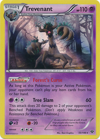 Pokemon X Y X Y Base Set Single Card Rare Holo Trevenant 55 ToyWiz