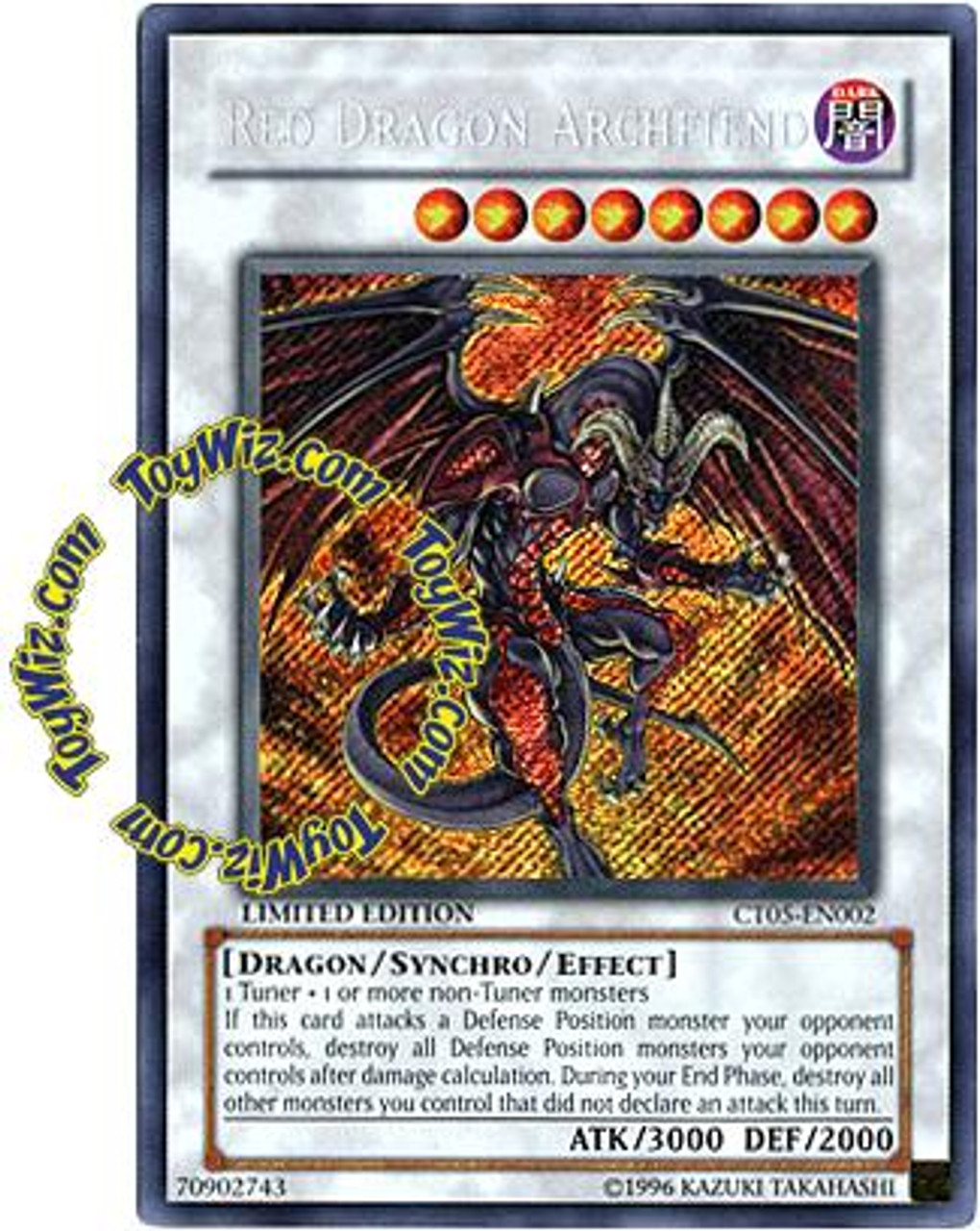 YuGiOh 5D's 2008 Holiday Tin Secret Rare Red Dragon Archfiend CT05-EN002