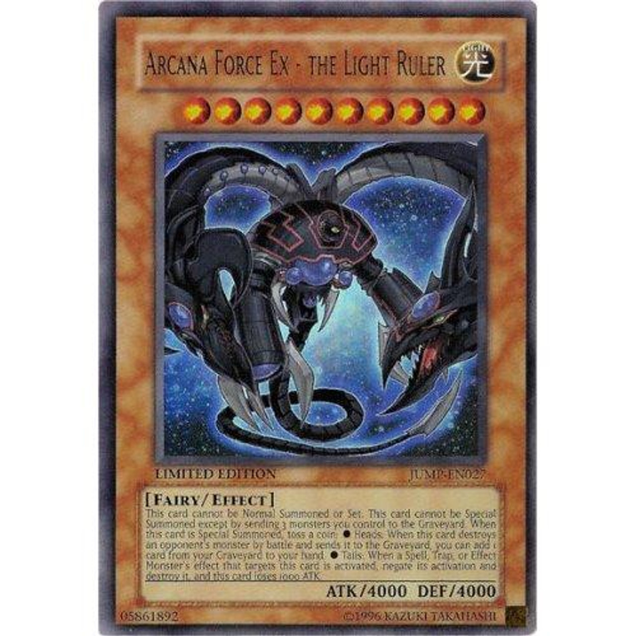 YuGiOh Shonen Jump Ultra Rare Arcana Force EX - The Light Ruler JUMP-EN027