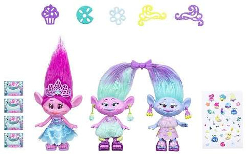 Trolls Poppy Twins Celebration Exclusive Figure 3-Pack Hasbro Toys - ToyWiz
