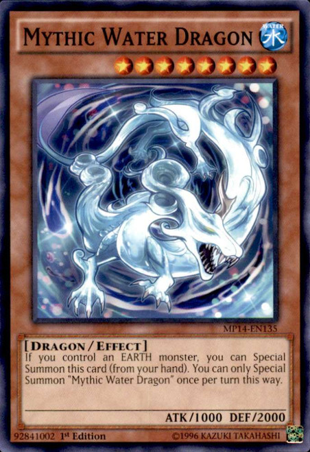 YuGiOh 2014 Mega Tin Single Card Common Mythic Water Dragon MP14-EN135 - ToyWiz