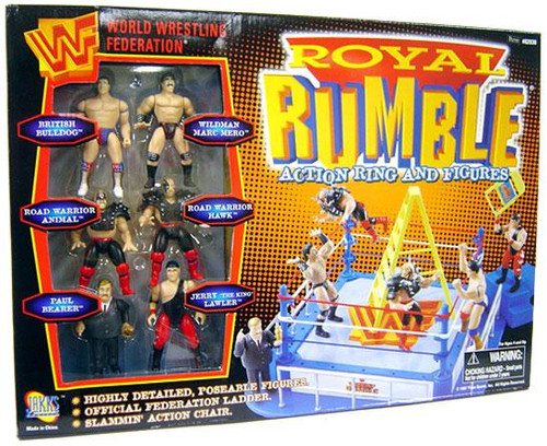 WWE Wrestling WWF Playsets Royal Rumble Action Ring and Figures Action ... - Wwf Jakks Pacific Royal Rumble Action Ring With 6 Mini Figures Very Rare 8  52208.1461013886