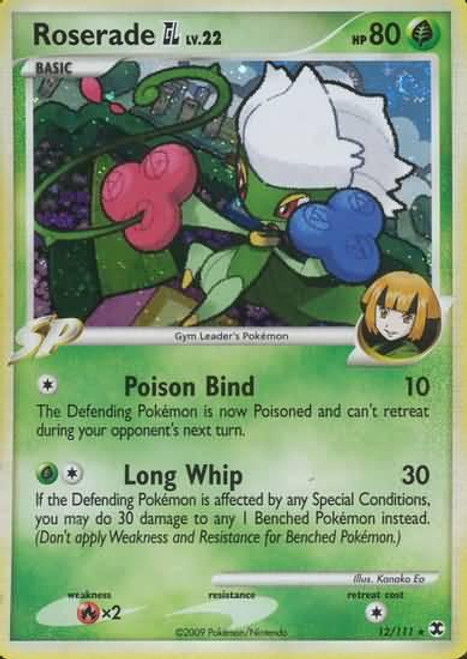 Pokemon Platinum Rising Rivals Single Card Rare Holo pokemon platinum rising rivals rare holo roserade gl 12