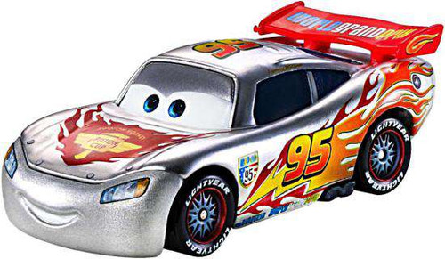 Disney Cars Cars 2 Silver Racer Series Lightning Mcqueen With Metallic Finish Exclusive 155 