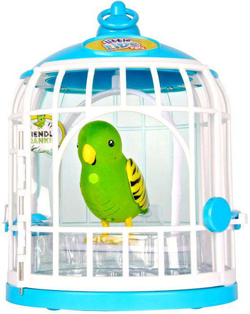 Little Live Pets Tweet Talking Birds Friendly Frankie Bird Cage Green Moose Toys ToyWiz