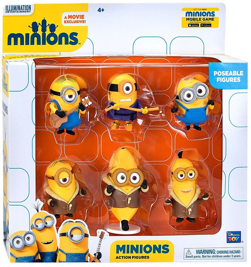 figure minion action set FIgure 2 Movie Despicable Minions Action Minions 6 Pack Me