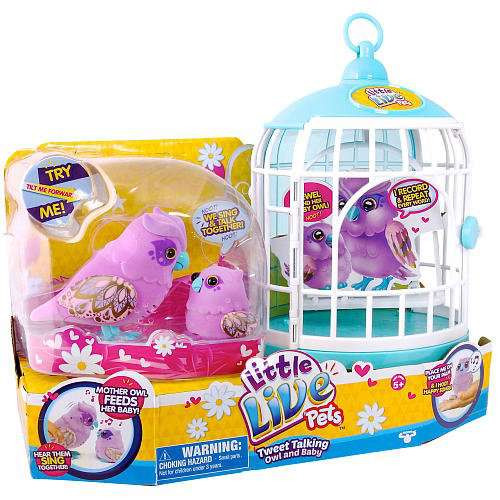 Little Live Pets Tweet Talking Birds Owl Baby Exclusive Playset Purple