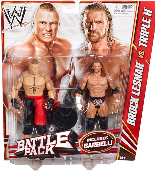 WWE Wrestling Series 20 Brock Lesnar vs. Triple H Action Figure 2-Pack ...