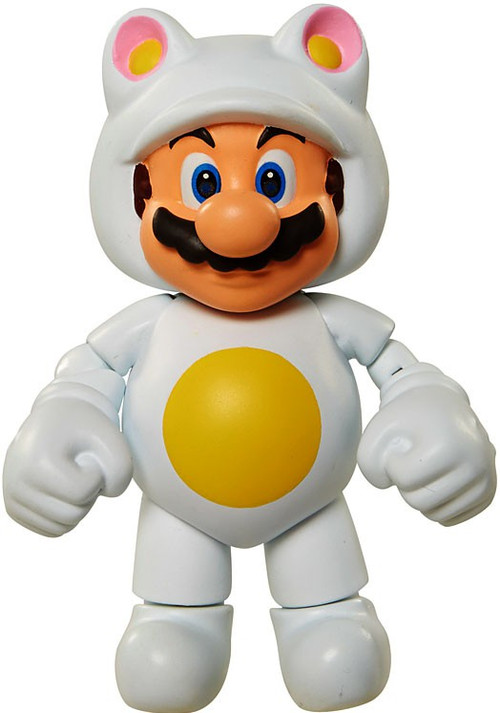 World Of Nintendo Super Mario Series 6 White Tanooki Mario 4 Action Figure Jakks Pacific Toywiz