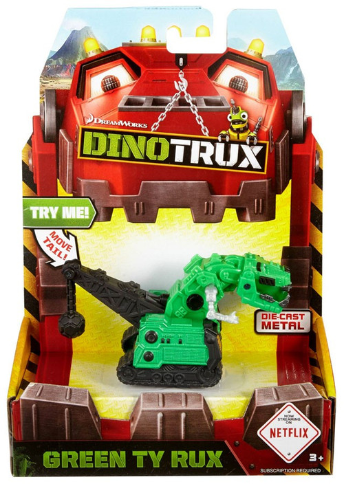 Dinotrux Green Ty Rux Diecast Figure Mattel Toys - ToyWiz