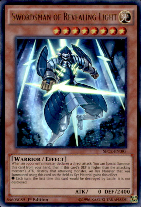 YuGiOh Secrets of Eternity Single Card Ultra Rare Swordsman of Revealing Light SECE-EN095 - ToyWiz