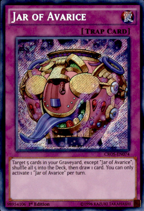 Download YuGiOh Crossed Souls Single Card Secret Rare Jar of Avarice CROS-EN074 - ToyWiz