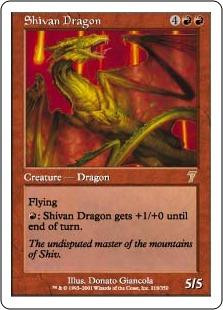 Magic The Gathering 7th Edition Single Card Rare Shivan Dragon 218 - ToyWiz