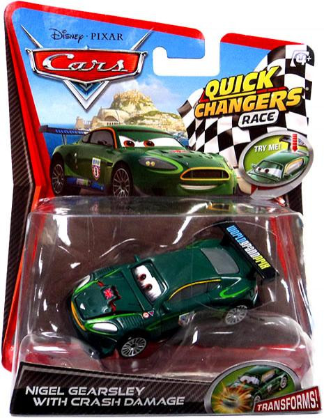 Disney Cars Cars 2 Quick Changers Race Nigel Gearsley with Crash Damage ...