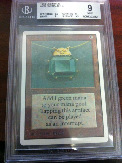 magic the gathering unlimited single card rare mox emerald receipt order