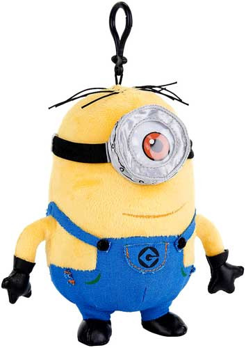 Despicable Me 2 Minion Stuart Plush Clip On Think Way - ToyWiz